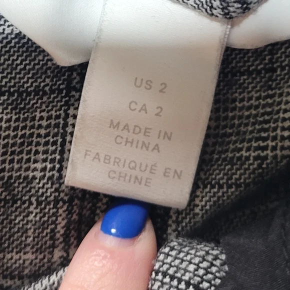 Grey Glen Plaid Paperbag Waist Tapered Ankle Pants Office Chic - Picture 3 of 4